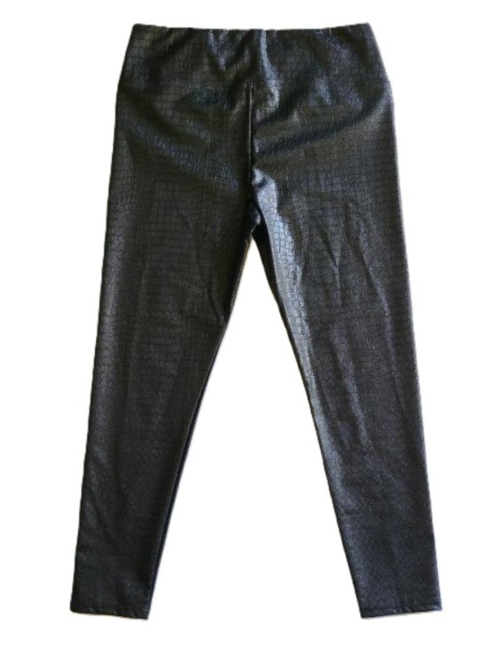 7 For All Mankind High-Rise Croc-Embossed Faux Leather Leggings - XL